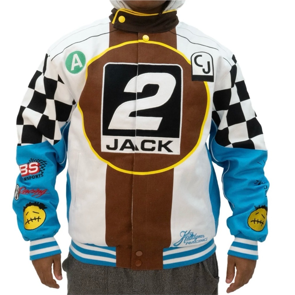 Cactus Jack by Travis Scott Blue and Brown Bomber Jacket